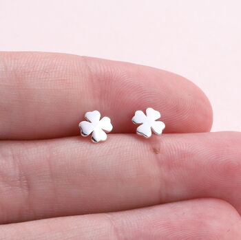 'Friends Are Lucky To Have' Sterling Clover Earrings, 4 of 4
