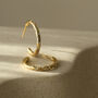 Gold White Topaz Gemstone Seren Hoops, thumbnail 1 of 4