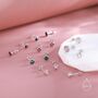 Sterling Silver Genuine Garnet Tiny Stud Earrings, thumbnail 3 of 9