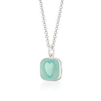 Turquoise Heart Locket Necklace, Silver Or Gold, 8 of 11