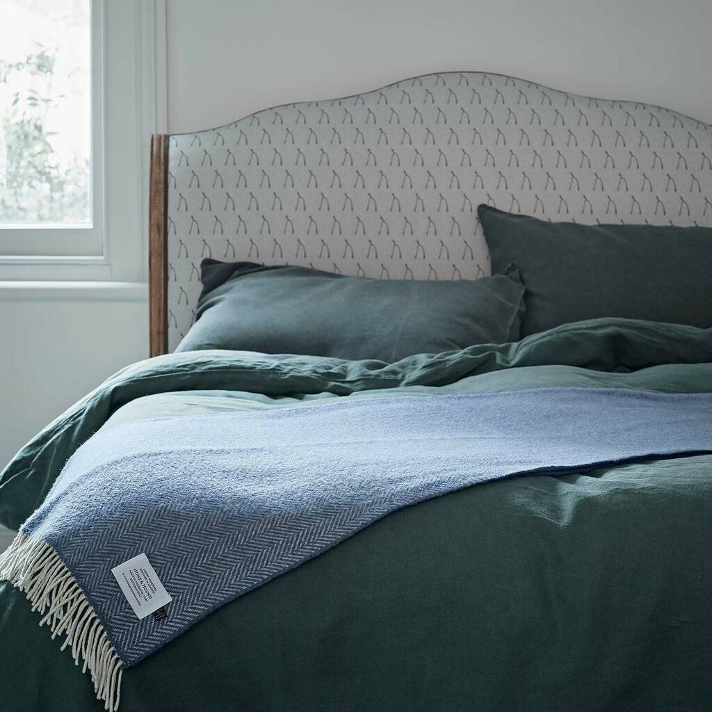 Cashmere And Merino Blue Throw By Bottle Green Homes ...