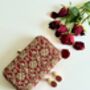 Delhi Knot Clasp Dark Red Silk Clutch | Bridal Gift |, thumbnail 1 of 7