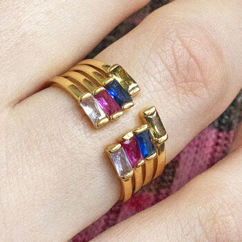 Set Of Family Birthstone Stacking Rings, 6 of 11