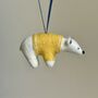 Polar Bear 100% Wool Tree Decoration, thumbnail 1 of 5