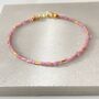 Dainty Pink Tourmaline Beaded Bracelet In Gold Vermeil, thumbnail 2 of 4