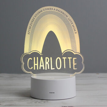 Personalised Rainbow LED Colour Changing Night Light, 7 of 8