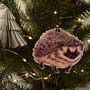 Woodland Hedgehog Wooden Decoration Keepsake, thumbnail 3 of 4