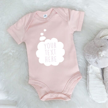 Baby's Thoughts Personalised Babygrow, 2 of 7