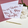First Valentine's Day As Mr And Mrs Card, thumbnail 1 of 4