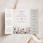 Navy Wildflower Gatefold Wedding Invitations, thumbnail 1 of 5