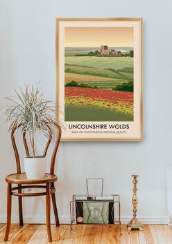 Lincolnshire Wolds Aonb Travel Poster Art Print, 5 of 8