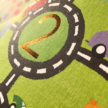 Copper Foiled Road 2nd Birthday Card, 4 of 5