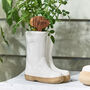 Personalised Braidley White Welly Boots Planter, thumbnail 1 of 9