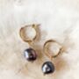 Asturia Pearl Charm Hoop Earrings, thumbnail 3 of 5
