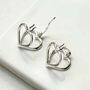 Sterling Silver Heart Hoops, thumbnail 4 of 5