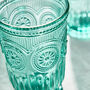 Set Of Four Vintage Colour Embossed Highball Tumblers, thumbnail 3 of 7