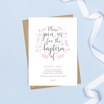Personalised Floral Christening Invitation, 2 of 5