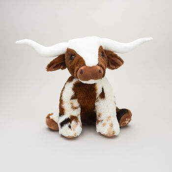 Large Texas Longhorn Highland Cow 30cm Plush Soft Toy, 2 of 8