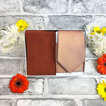 Spice Pin Dots Wedding Tie Set, 3 of 6