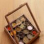 Wooden Handcrafted Spice Box With 16 Round Compartments, thumbnail 1 of 4