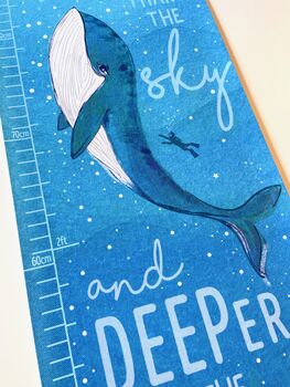 Personalised Ocean Whales Canvas Height Chart, 5 of 9