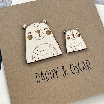 Daddy And Child Bear Birthday Card, 2 of 2