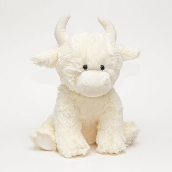 Personalised Large Highland Cow Cream Soft Toy, 2 of 5
