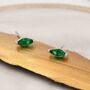 Sterling Silver Emerald Green Marquise Stud Earrings, thumbnail 1 of 12