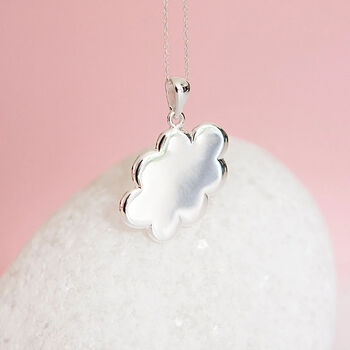Personalised Fluffy Cloud Necklace In Sterling Silver, 2 of 6