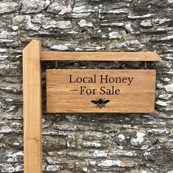 Engraved Hanging Oak Sign Post, 5 of 12