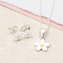 Girl's Sterling Silver And Enamel Daisy Necklace Set, thumbnail 1 of 3