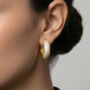 Kin 18 K Gold Plated Cz Rhinestone Pave Earrings, thumbnail 4 of 5