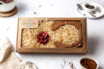 Chocolate Horseshoe And Rose Gift + Personalised Box, 3 of 12