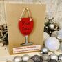 Personalised Red Wine Funny Card Tree Decoration, thumbnail 4 of 5