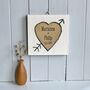 Gold / Silver Heart With Names And Date Printed On Wood, thumbnail 4 of 9