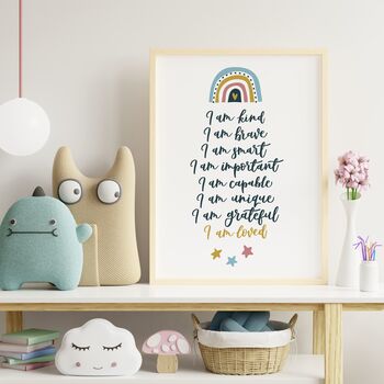 I Am Nursery Print Kids Affirmations, 6 of 6