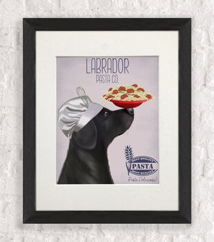 Black Labrador Pasta Co Print, Framed Or Unframed, 6 of 7
