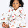 Girl's Personalised Christmas Santa Print Pyjamas, thumbnail 3 of 12