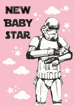 Original Stormtrooper New Baby Girl Card, 3 of 3