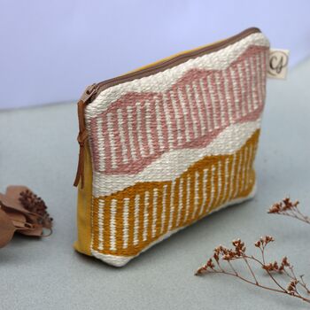 Handwoven Wash Bag Makeup Bag Zip Pouch, 6 of 12