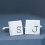Sterling Silver Initial Cufflinks. Personalised Graduation Cufflinks, thumbnail 12 of 12