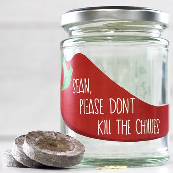Personalised 'Don't Kill Me' Chilli Jar Grow Kit, 8 of 10