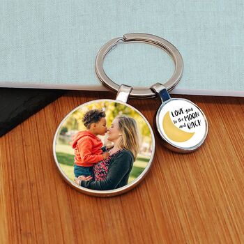 Personalised 'Moon And Back' Photo Keyring, 2 of 4