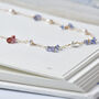 Tanzanite, Pink Sapphire And Pearls Cluster Necklace, thumbnail 1 of 12