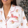 Women's Personalised Christmas Santa Print Pyjamas, thumbnail 10 of 12
