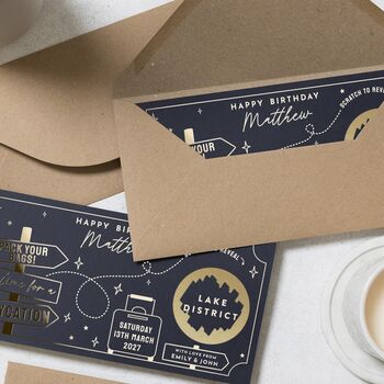 Personalised Weekend Away Scratch Reveal Gift Voucher, 6 of 9