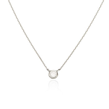 Solid Gold Or White Gold Floating Diamond Necklace, 3 of 8