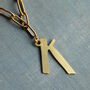Gold Typography Alphabet Initial Pendant Necklace, thumbnail 1 of 9