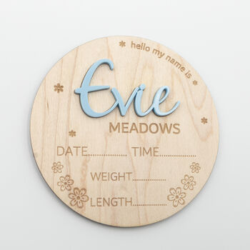 Personalised Baby Name And Stats Announcement Plaque, 3 of 12