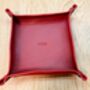 Personalised Red Square Leather Desk Accessories Tray, thumbnail 2 of 8
